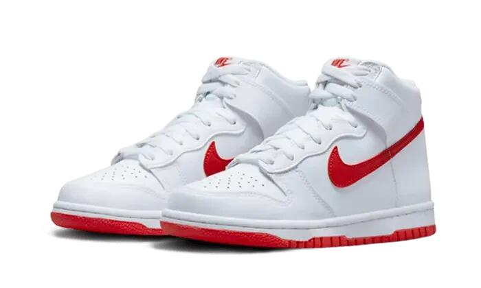 Nike Dunk High White Picante Red 2/3