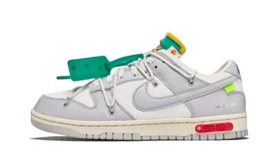 Schoenen - streetwear - unisex - dunk low off-white lot 25 - wit/grijs/rood