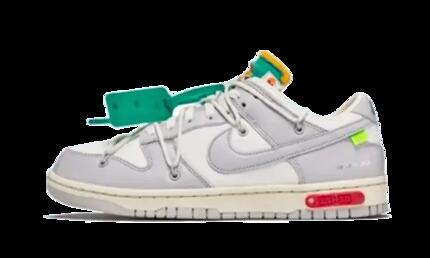 Zapatillas - Casual - Unisex - Dunk Low Off-White Lot 25 - Blanco/Gris/Rojo