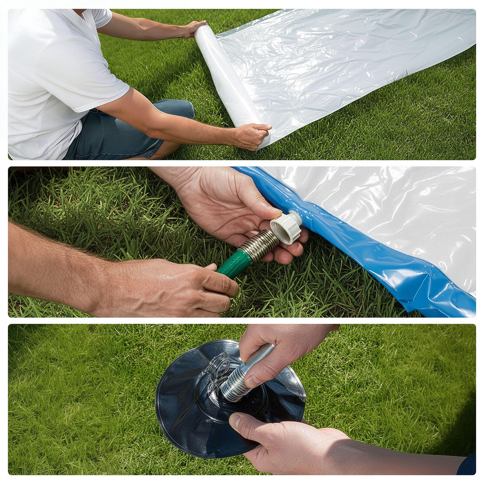 Ventriglisse Slip N Slide Hockey - Set avec 2 Buts & Crosses - Jardin 3/7
