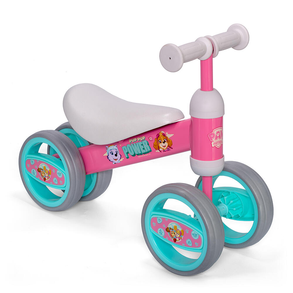 Dziewczęcy rowerek biegowy z 4 kołami Paw Patrol, różowy