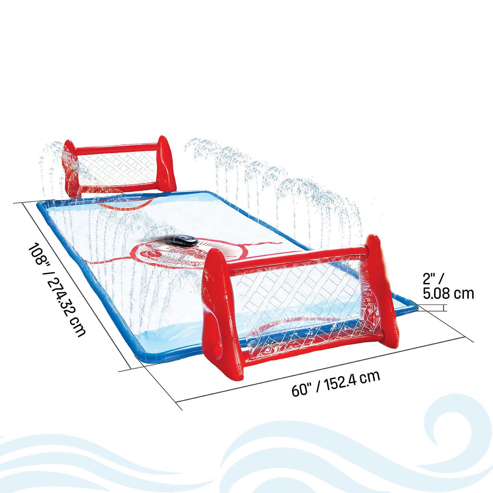 Ventriglisse Slip N Slide Hockey - Set avec 2 Buts & Crosses - Jardin 2/7