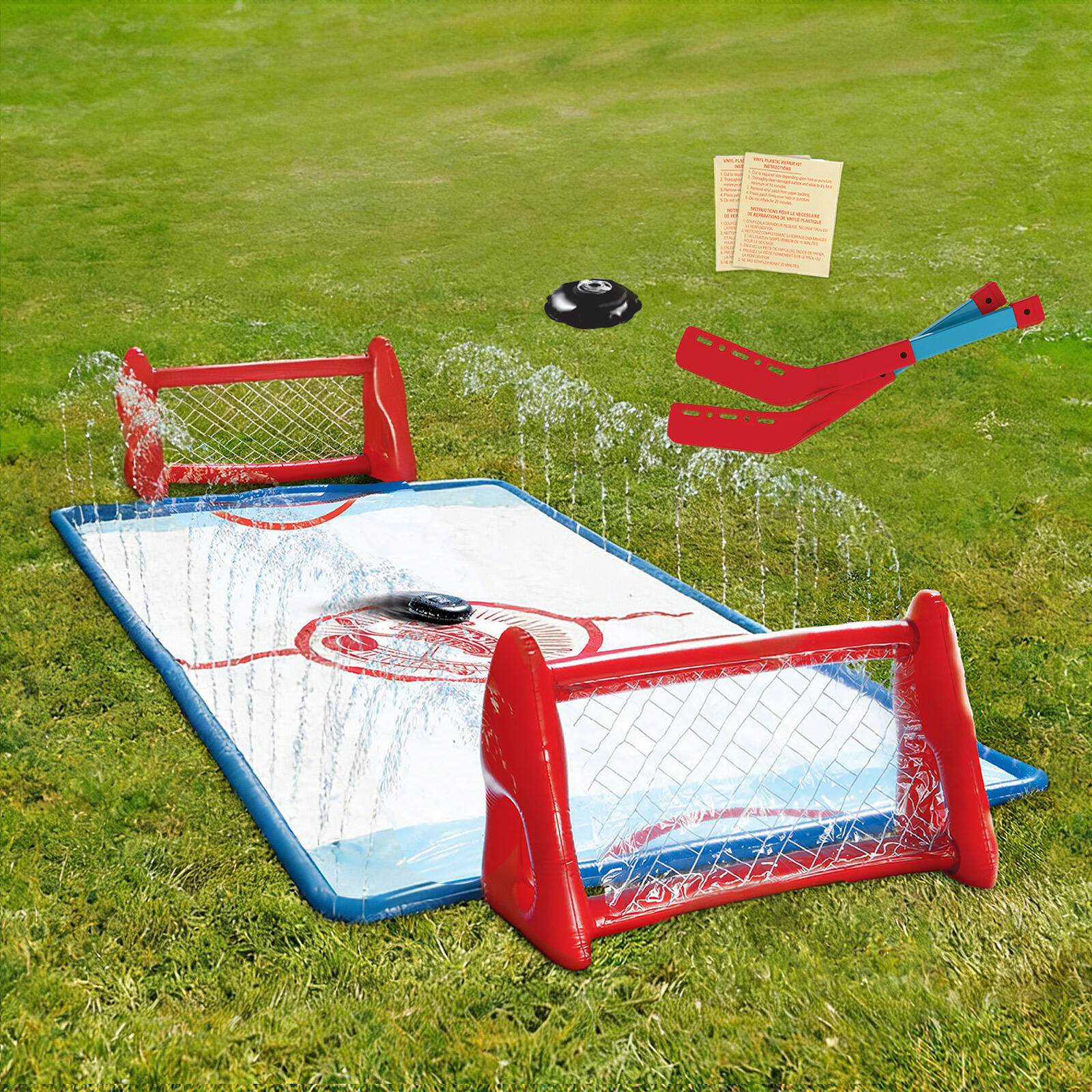 Ventriglisse Slip N Slide Hockey - Set avec 2 Buts & Crosses - Jardin 4/7