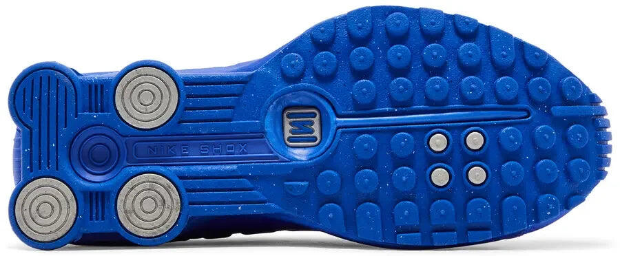 Nike Shox R4 Racer Blue Metallic Silver Damen 3/5