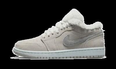 Schoenen - casual - jordan 1 low se - sherpa fleece, air - grijs