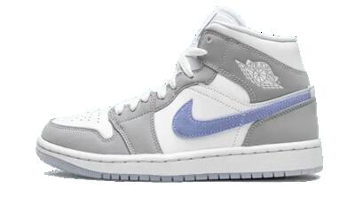 Schoenen - heren - air jordan 1 mid - mid-top - grijs/wit/blauw