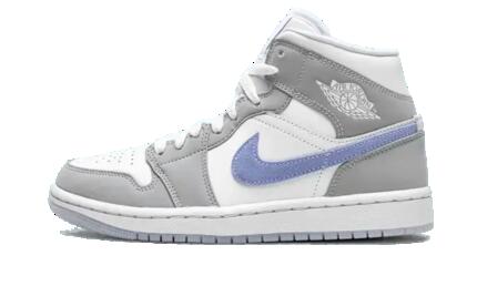 Zapatillas - Air Jordan 1 Mid Wolf Grey - Gris/Blanco/Azul