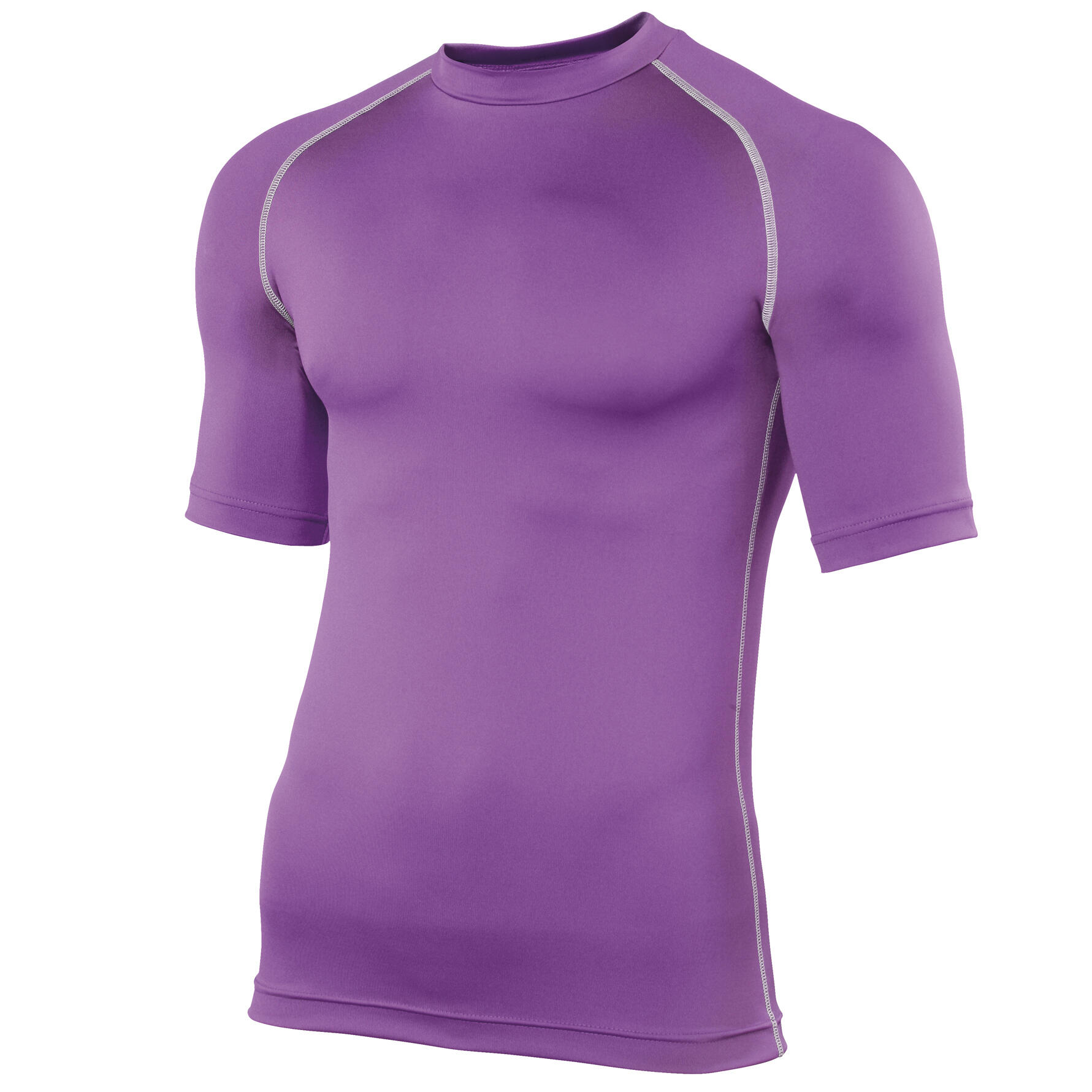 Mens Sports Base Layer Short Sleeve TShirt (Purple) 1/1