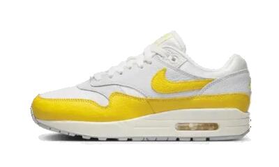 Schoenen - lifestyle - heren - air max 1 - demping - wit/helder geel
