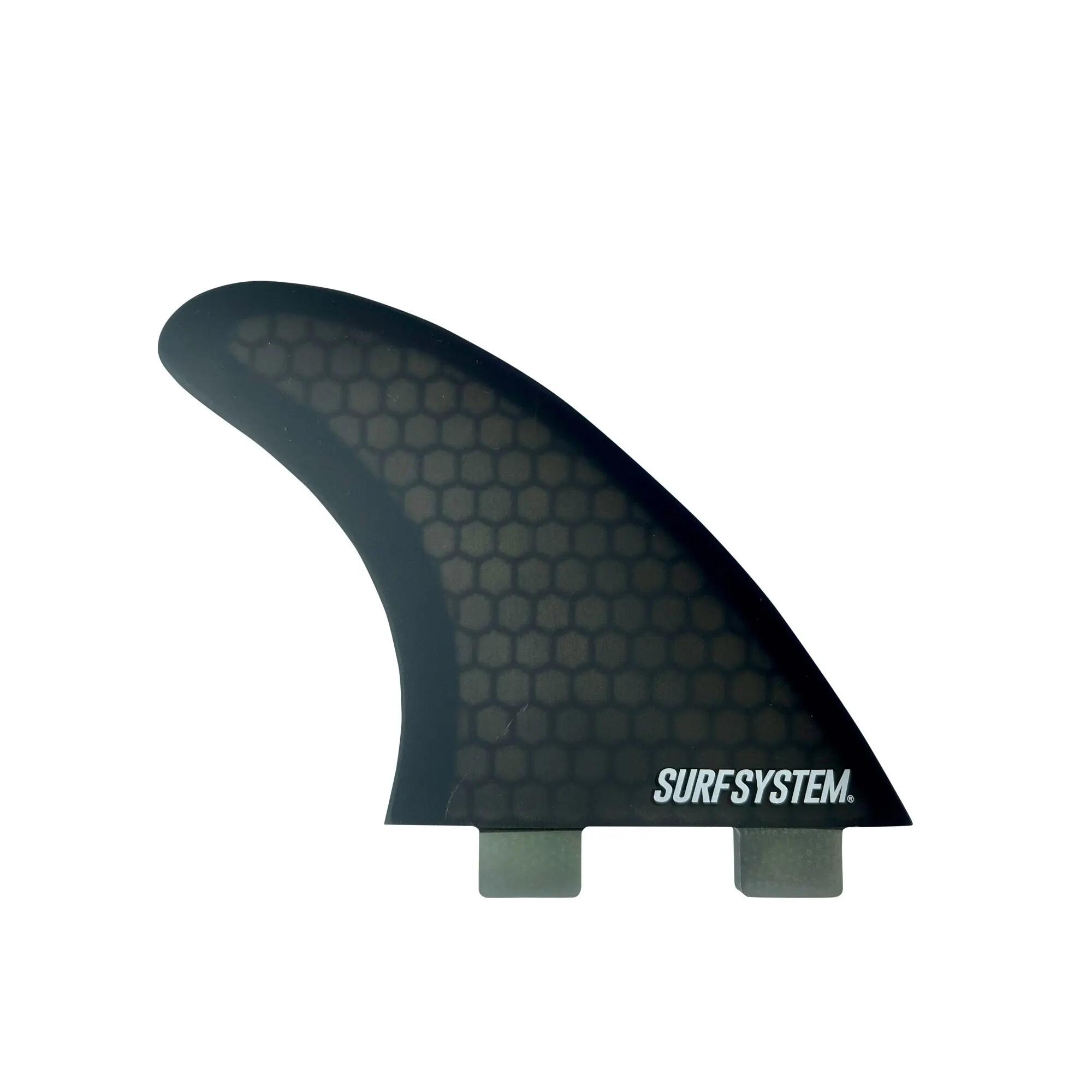 SURF SYSTEM - 3 FCS-kompatible Fiberglas-Wabenflossen - Größe M - Rauchgrau 2/2