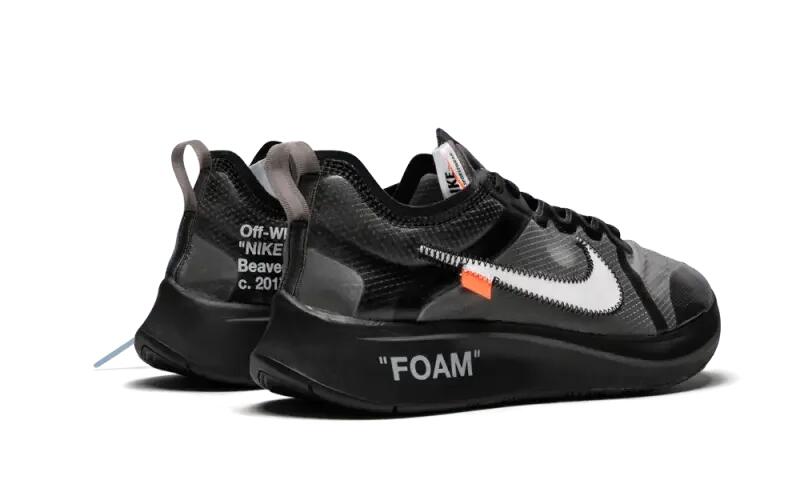 Nike Zoom Fly Off-White Black Silver 3/4