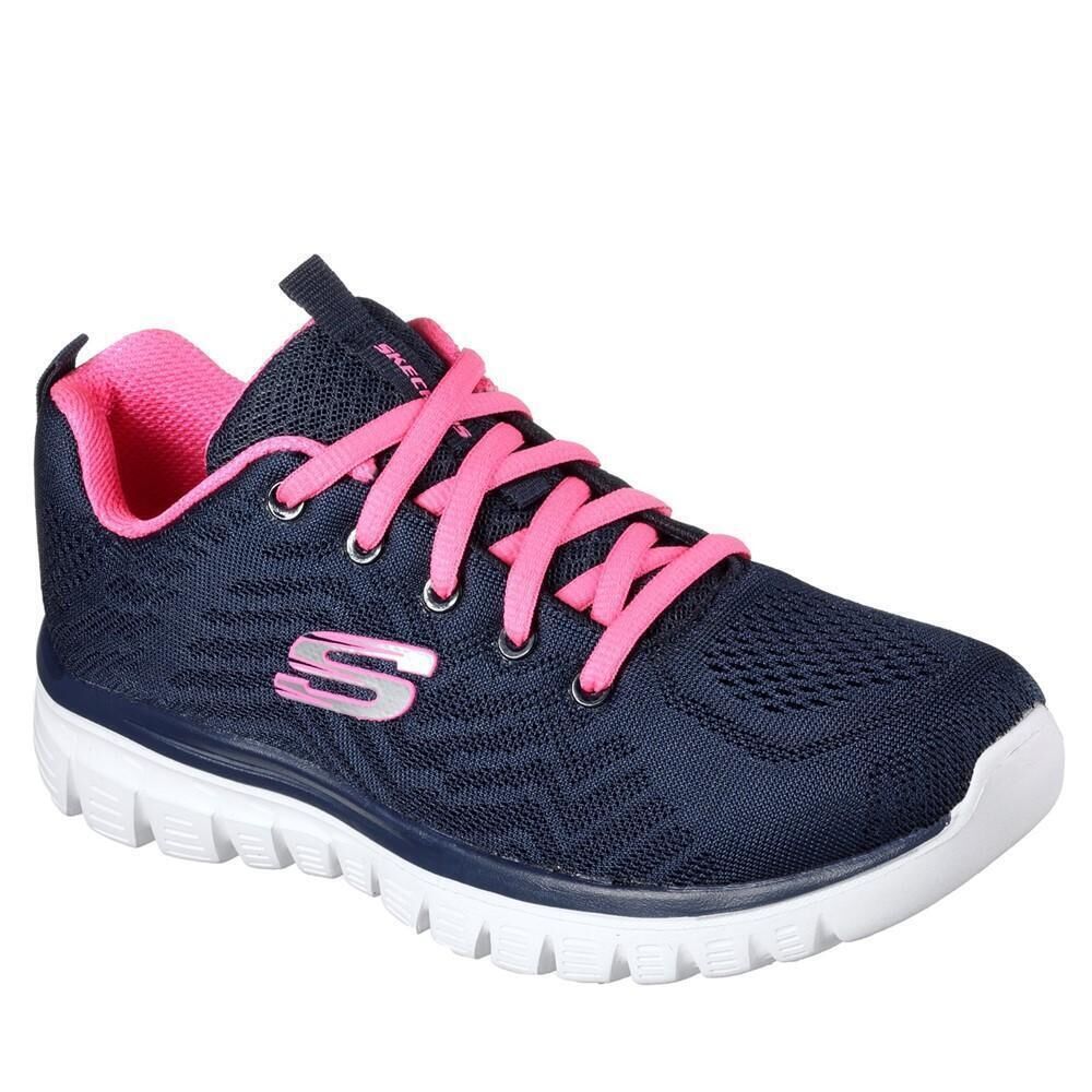 SKECHERS Womens/Ladies Graceful Get Connected Trainers (Navy/Pink)