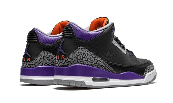Air Jordan 3 Retro Black Court Purple 3/4