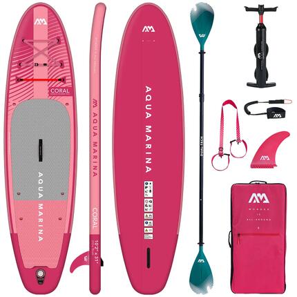 Deska Sup Aqua Marina Coral Raspberry 10'2" + Wiosło 2w1 Dual-Tech 23