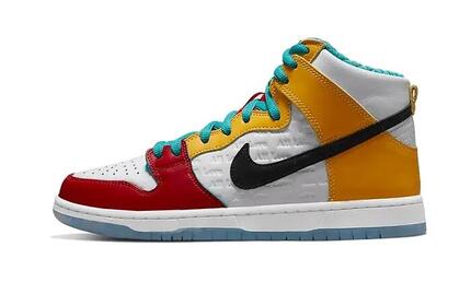 Calzado - Skate - Unisex - SB Dunk High Pro - Blanco/Dorado-Rojo