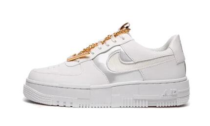 Nike Air Force 1 Low Pixel Grey Gold Chain