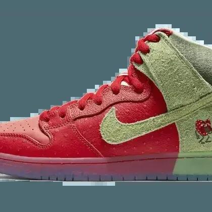 Unisex - SB Dunk High Pro QS - University Red, Spinach Green