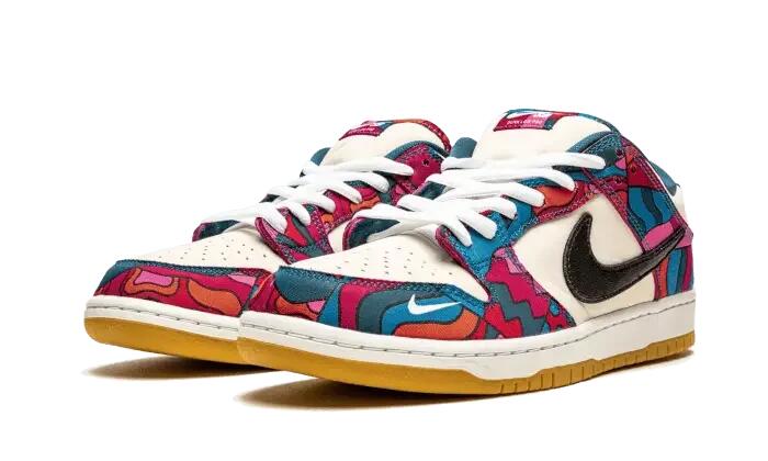 Scarpe - skate - unisex - sb dunk low parra (2021) - fire pink/gym red 2/4