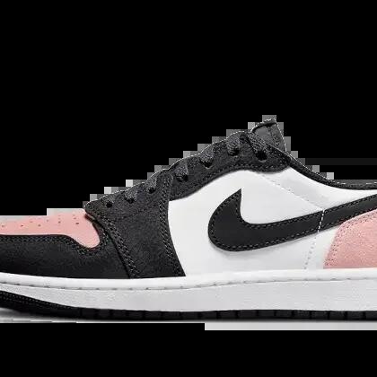 Jordan 1 Low OG Bleached Coral - Men sport low-top leather sneaker.