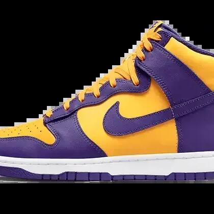 Basketball Shoes - High-top - Dunk High - Gold/Purple/White