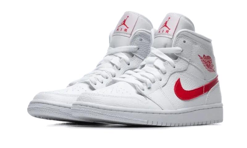 Jordan 1 Mid Blanc University Rouge (femme) 2/4