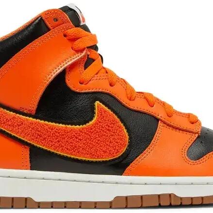 Chenille Swoosh Dunk High - Black/Gold/White/Orange