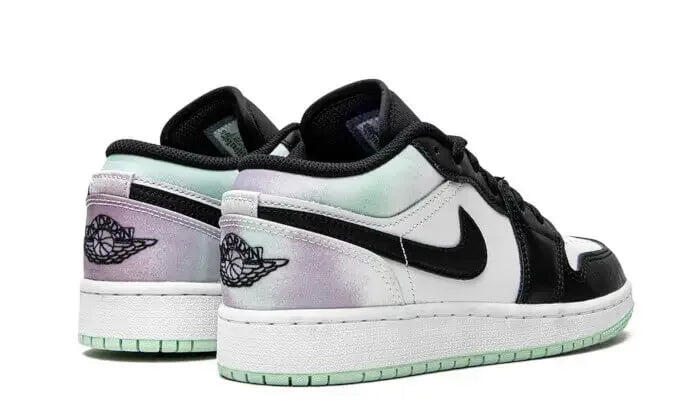 Schuhe - air jordan 1 low tie-dye - weiß/mint 3/4
