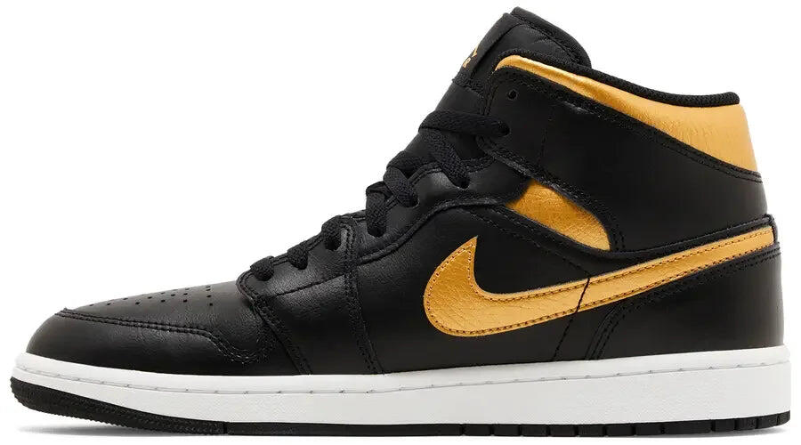 Jordan 1 Mid Black Metallic Gold (GS) 2/5