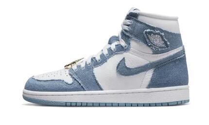 Zapatillas Baloncesto - Air Jordan 1 Denim - Blanco/Worn Blue