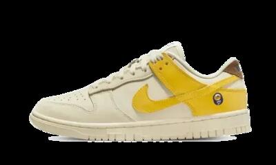 Scarpe - basket - pelle stampata - dunk low - giallo