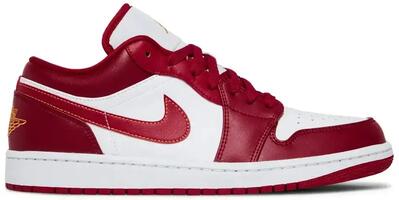 Schoenen - basketbal - air jordan 1 low - rood/wit/goud