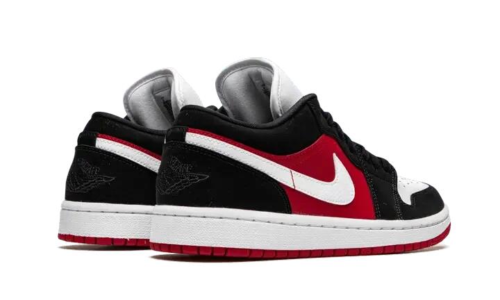 Air Jordan 1 Low Black White Gym Red (W) 3/4