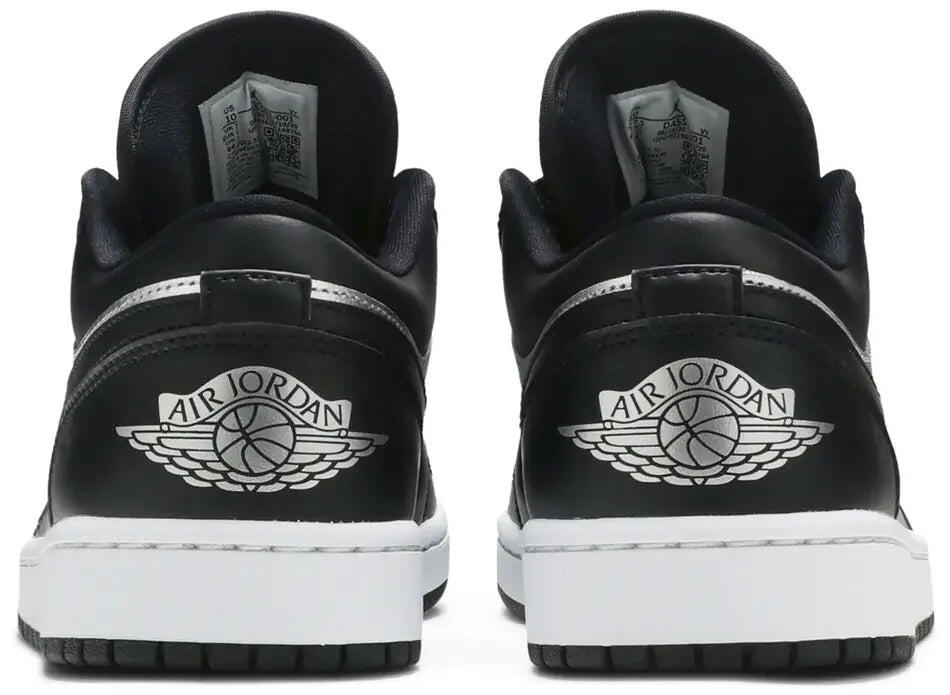 Air Jordan 1 Low SE Black Metallic Silver Donna 4/5