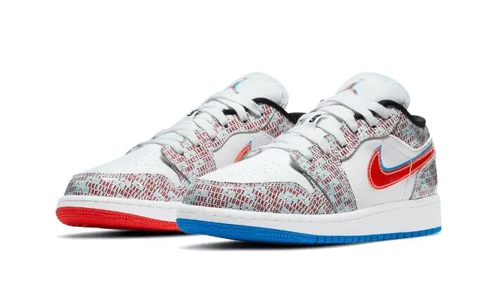 Schoenen - lifestyle - unisex - air jordan 1 low se - wit/blauw 2/4