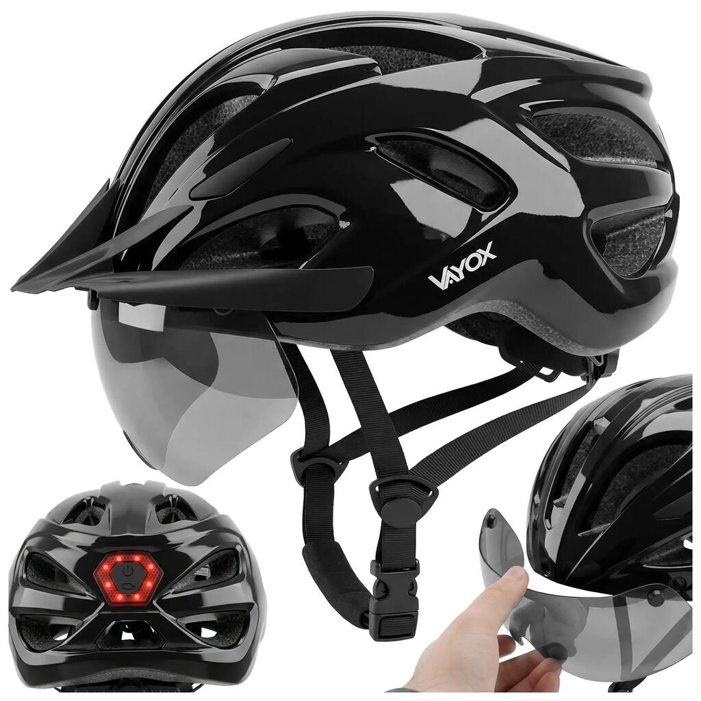Каска велосипедна Vayox Speed VA0425 с лампа LED и слюда