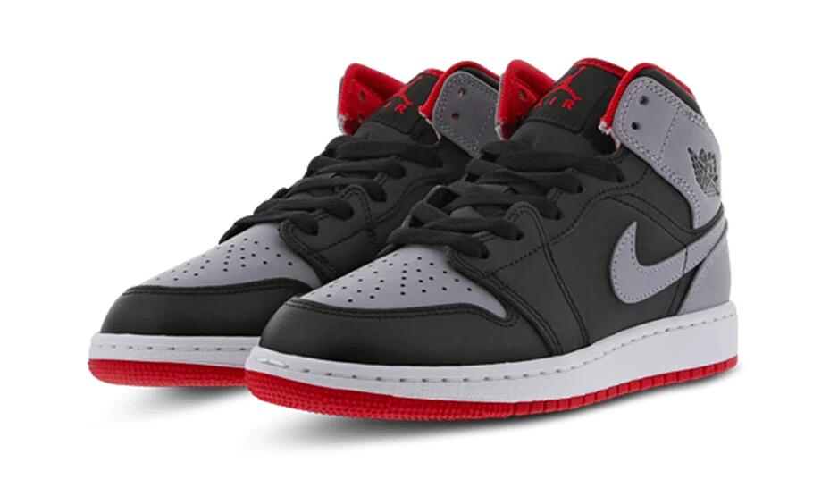 Unisex - schuhe - leder mid - air jordan 1 mid - weiß/gym red 2/3