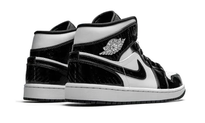 Schoenen - basketbal - unisex - air jordan 1 mid - zwart/wit 3/4