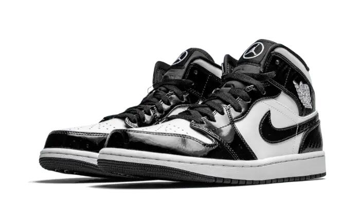 Schoenen - basketbal - unisex - air jordan 1 mid - zwart/wit 2/4