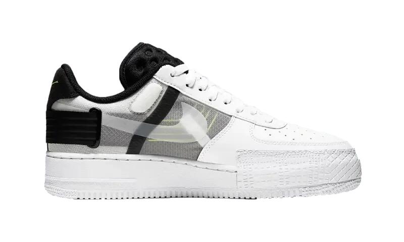 Nike Air Force 1 Low Drop Type White Black Volt 3/5