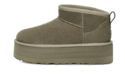 Schoenen - lifestyle - unisex - classic ultra mini platform - mosgroen