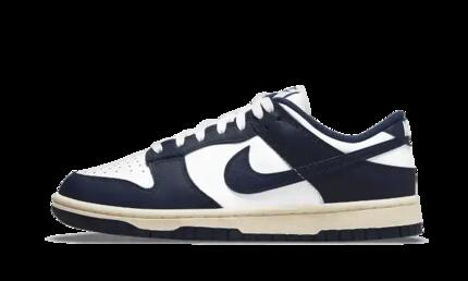 Zapatillas - Casual - Bicolor - Dunk Low Vintage Navy - Blanco/Azul marino