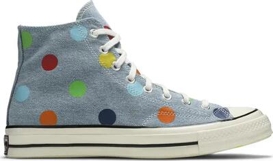 Schoenen - golf - denim met stippen - all-star 70s - blauw/egret