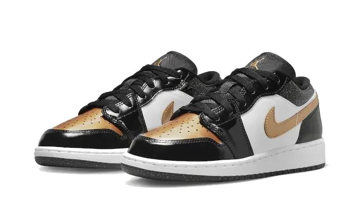 Unisex - schuhe - air jordan 1 low se - schwarz/metallic gold/weiß 2/2