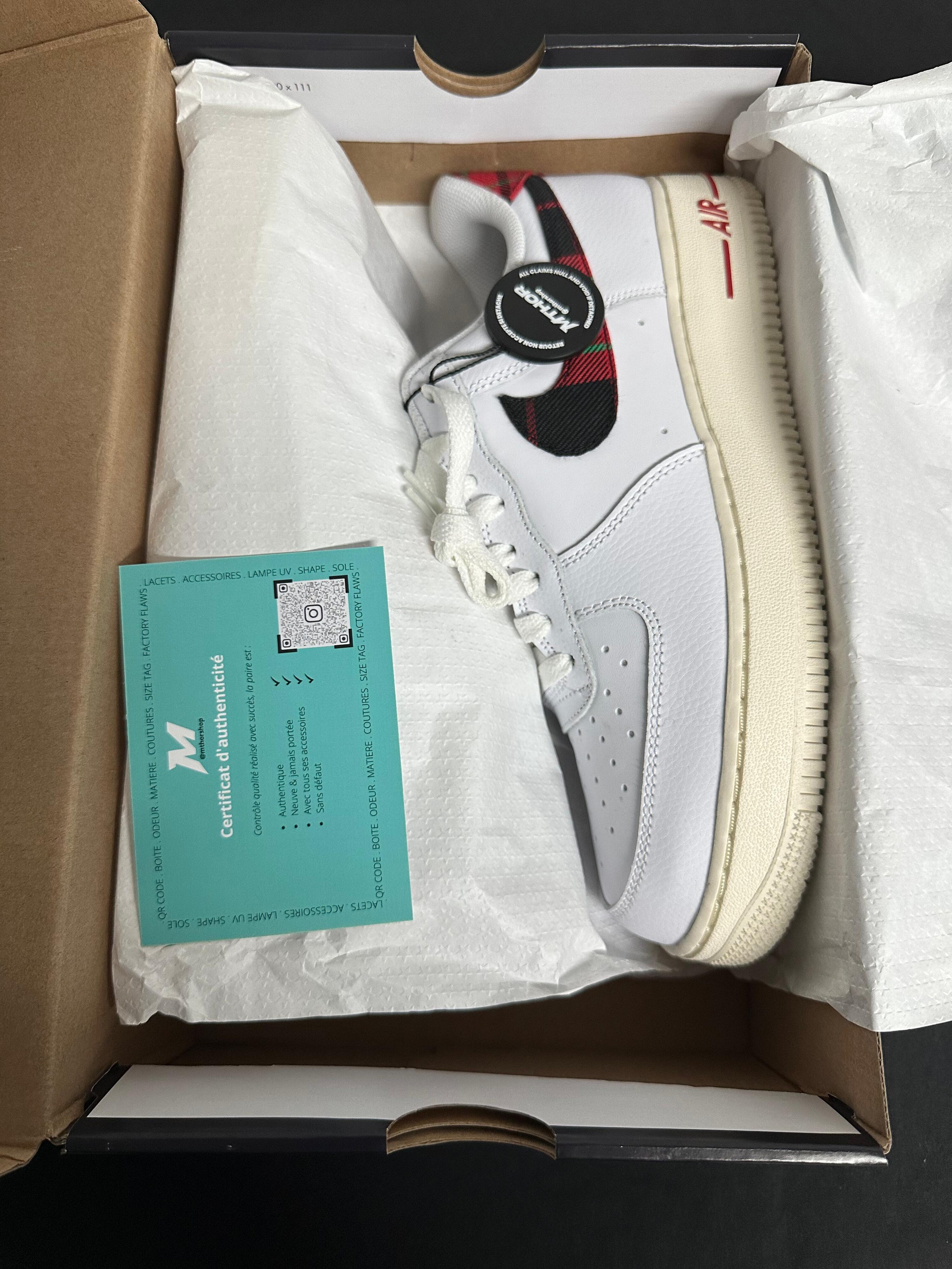 Nike Air Force 1 Low '07 LV8 Tartan Plaid White University Red 2/6