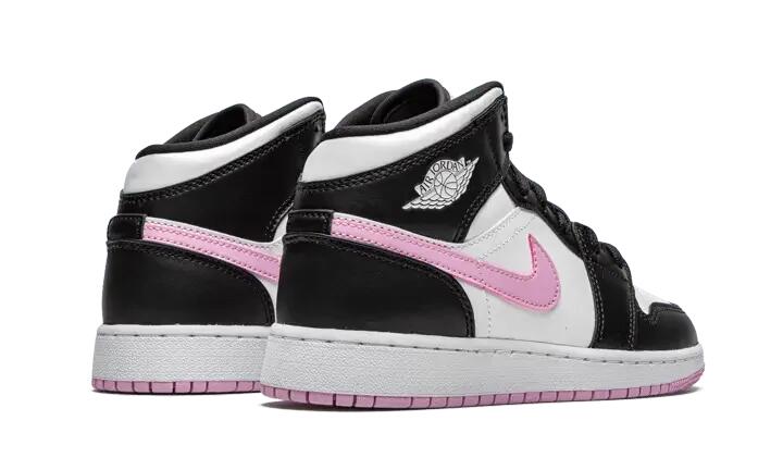 Air Jordan 1 Mid White Black Light Arctic Pink 3/4