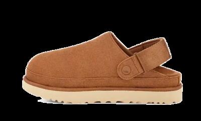 Schoenen - casual - vrouw - goldenstar - verstelbare hakriem, suède - kastanje