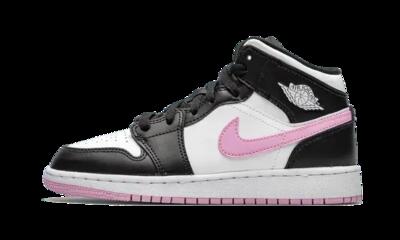 Schoenen - basketbal - air jordan 1 - mid-top - wit/zwart/roze