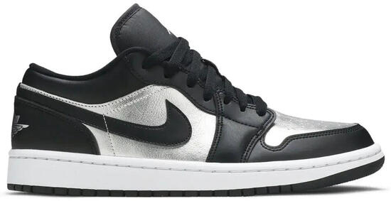 Air Jordan 1 Low SE Black Metallic Silver Donna