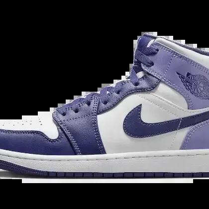 Shoes - Air Jordan 1 Mid Blueberry - White/Light Purple