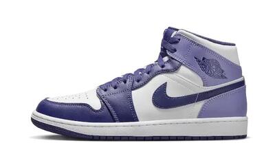 Schoenen - basketbal - air jordan 1 mid - mid-top - sky/wit